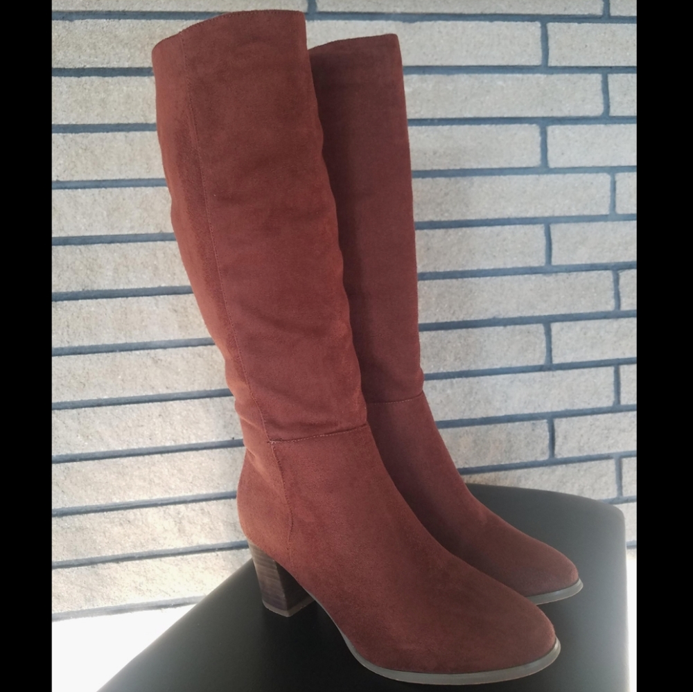 BOSTON Design Studio Brown Faux Suede Boots